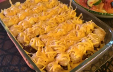 Cheesy Tater Tot Casserole with Ground Beef