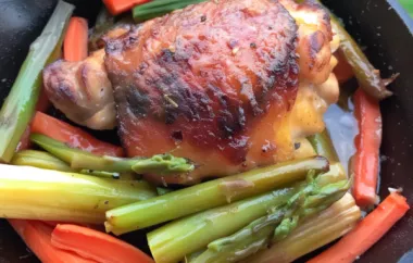 Delicious Roasted Honey Mustard Chicken Thighs with a Blend of Vegetables
