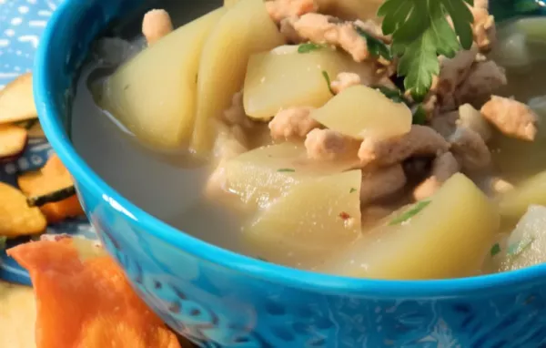 A hearty and wholesome soup made with opo squash and a mix of autumn vegetables