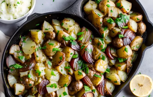 Backyard Skillet Smashed Potatoes and Onions