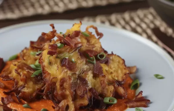 Bacon and Spaghetti Squash Fritters with Roasted Red Pepper Sauce