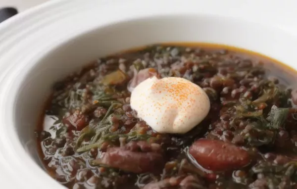 Black Lentil Stew with Sausage and Kale
