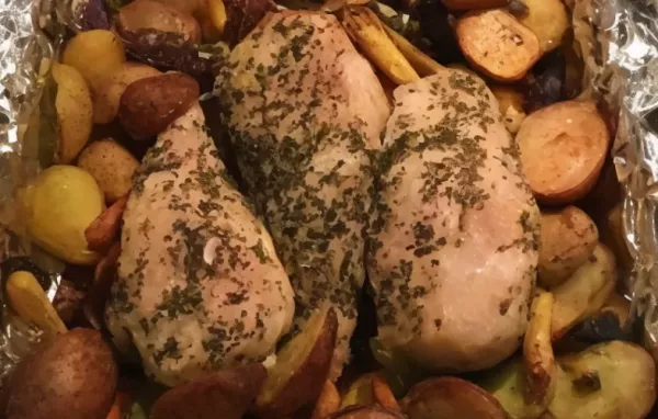 Broiled Chicken Breasts with Herbs, Carrots and Red Potatoes