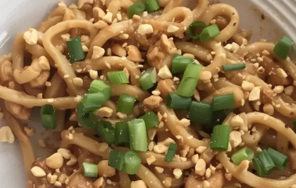 Creamy and flavorful udon noodles with a peanut butter twist