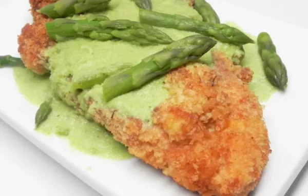 Creamy Asparagus Sauce with Chicken Schnitzel