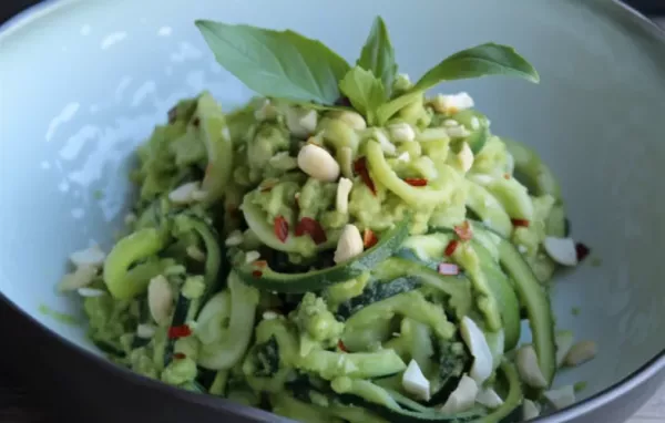 Creamy Avocado Pesto Zucchini Pasta Recipe