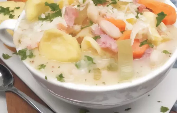 Creamy Ham, Bean, and Tortellini Soup