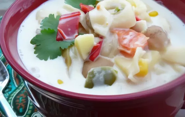 Creamy Tortellini Chowder with Bacon and Corn