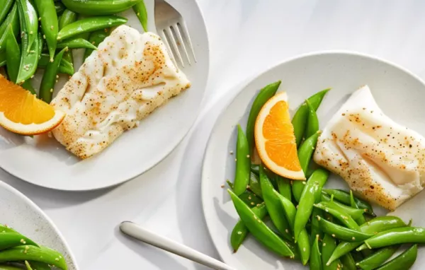 Delicious Air-Fried Sesame Crusted Cod with Snap Peas Recipe