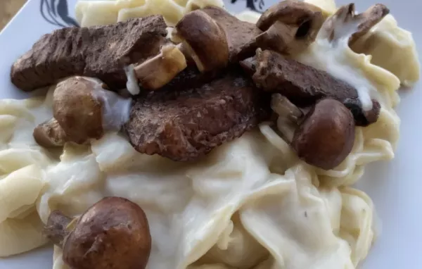 Delicious and Creamy Steak and Mushroom Tortellini Alfredo Recipe