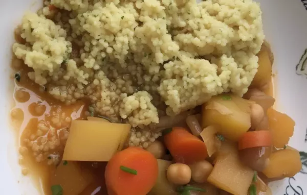 Delicious and flavorful Moroccan vegetable stew with fluffy couscous