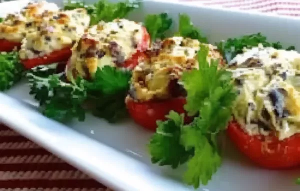 Delicious and Flavorful Slow-Roasted Tomatoes with Feta, Olives, and Pinenuts