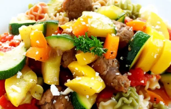 Delicious and healthy Pasta Primavera with Italian Turkey Sausage