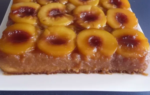 Delicious and moist Peach Upside Down Cake recipe