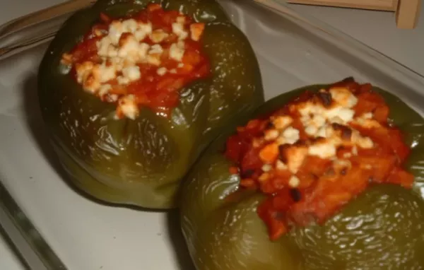 Delicious and savory stuffed peppers with flavorful lamb and tangy feta cheese