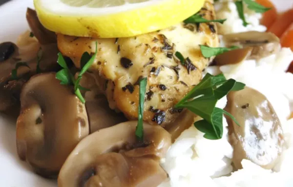 Delicious Baked Lemon Chicken with Flavorful Mushroom Sauce