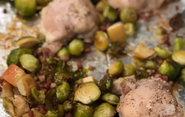 Delicious Chicken Apple and Brussels Sprout Sheet Pan Dinner Recipe