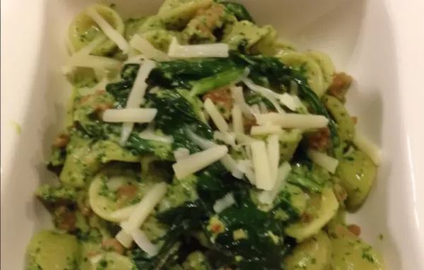 Delicious Dandelion Pesto and Sausage Pasta Recipe