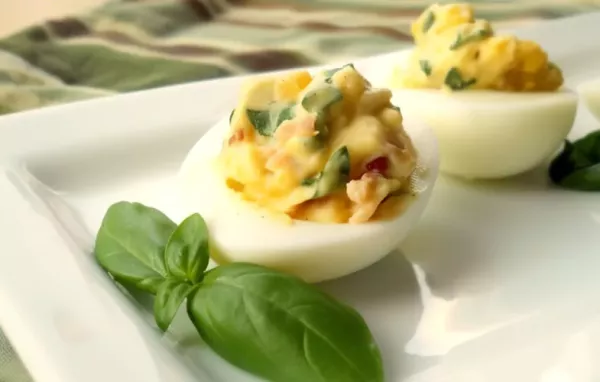 Delicious Garlic Basil and Bacon Deviled Eggs Recipe