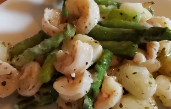 Delicious Gnocchi with Homemade Pesto and Sauteed Shrimp