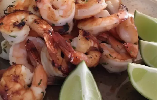 Delicious grilled shrimp marinated in a rum-infused sauce