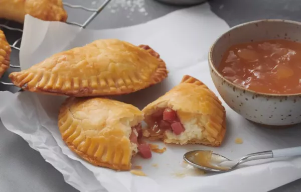 Delicious Hand Pies with Savory Ham, Sweet Apple Jam, and Creamy Goat Cheese