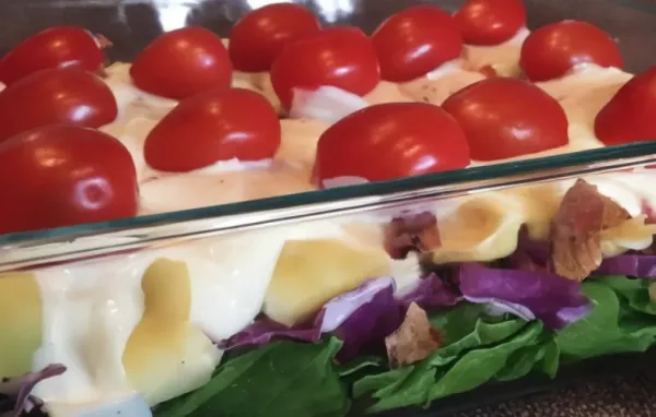 Delicious Layered Spinach Tortellini Salad