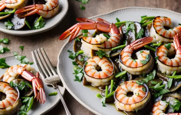 Delicious Portobello Mushroom Ravioli with Succulent Prawns