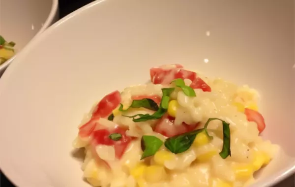 Delicious Risotto with Tomato, Corn, and Basil