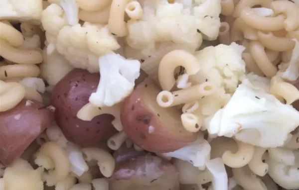 Delicious roasted potato and cauliflower pasta recipe