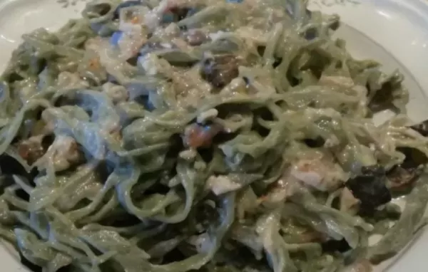 Delicious Salmon with Green Fettuccine