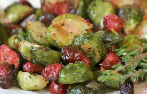 Delicious Thyme Roasted Brussels Sprouts with Fresh Cranberries