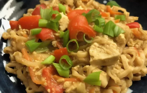 Delicious Vegetarian Udon Noodles with Creamy Peanut Sauce