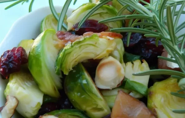 Delicious Warm Brussels Sprout Salad with Nutty Hazelnuts and Sweet Cranberries