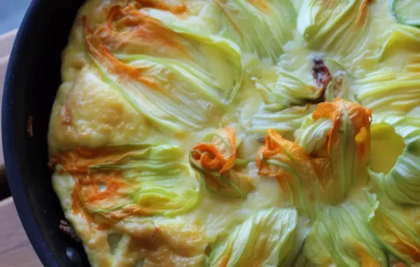 Delicious Zucchini and Zucchini Blossom Frittata Recipe