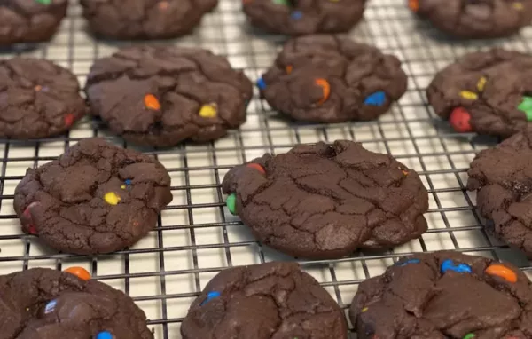 Deliciously fluffy and chocolatey cookies loaded with colorful M&M candies