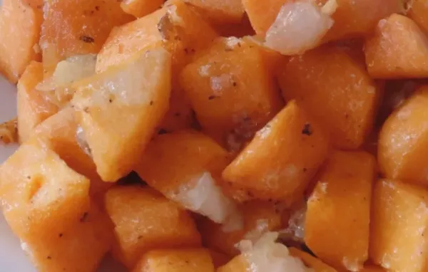 Diced Sweet Potatoes with Onions and Garlic