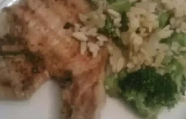 Easy Peasy Pork Chops with Broccoli Orzo