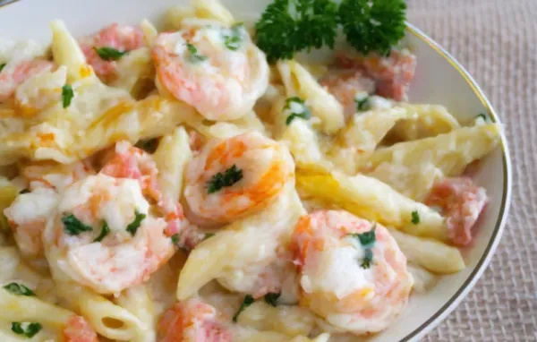 Garlic Shrimp Pasta Bake