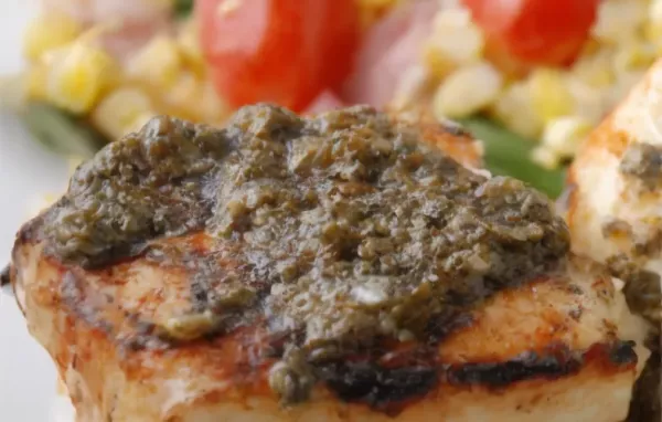 Grilled Halibut with Cilantro Garlic Butter