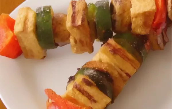 Grilled Tofu Skewers with Sriracha Sauce