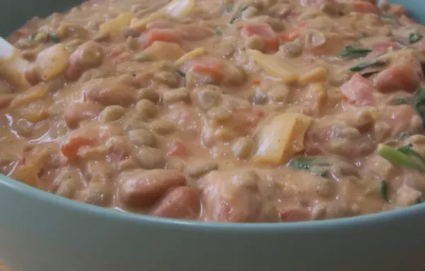 Healthy and hearty Spinach, Red Lentil, and Bean Curry