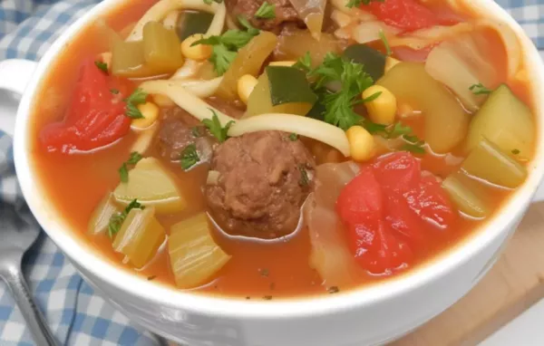 Hearty and delicious meatball minestrone soup recipe