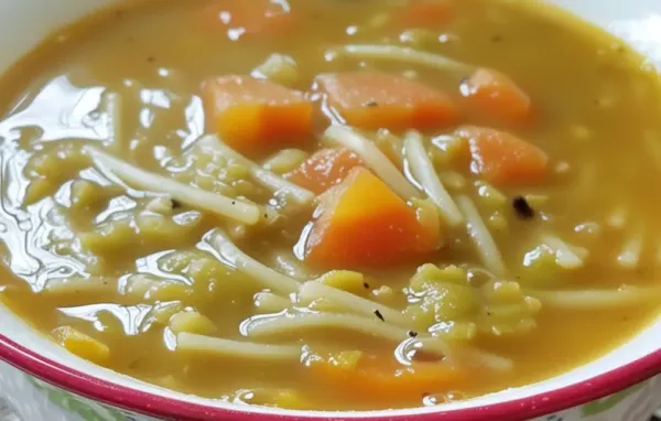 Hearty and delicious Vegetarian Split Pea Soup