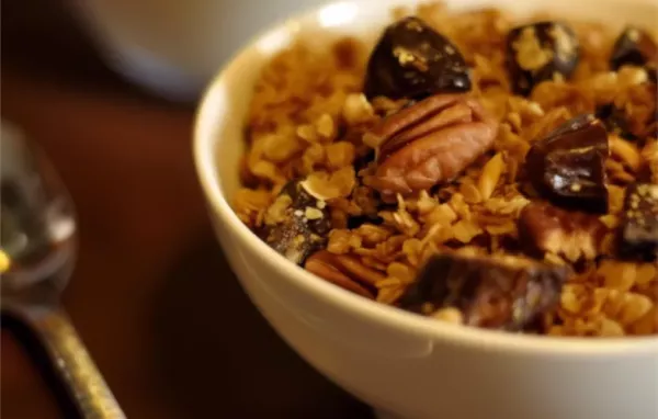 Homemade Maple Date Pecan Granola Cooked in a Slow Cooker