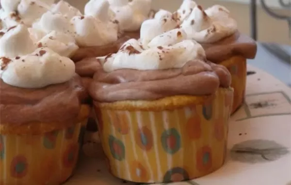 Hot Chocolate Cupcakes with Whipped Topping