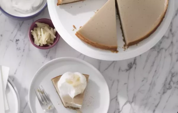 Indulge in the rich flavors of chai spices with this decadent cheesecake