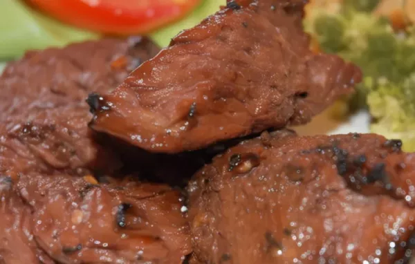 Juicy and flavorful steak tips marinated in a garlic butter sauce and grilled to perfection.