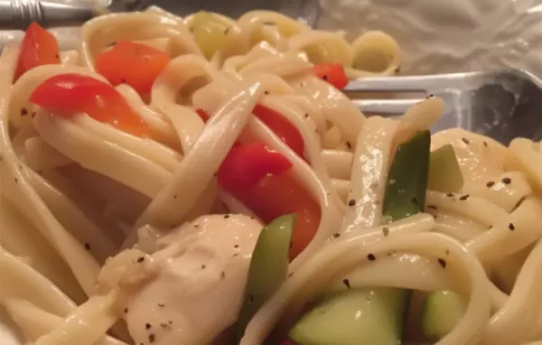 Lemon Pepper Pasta with Chicken and Vegetables