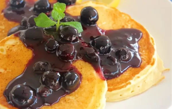 Lemon Ricotta Pancakes with Blueberry Sauce